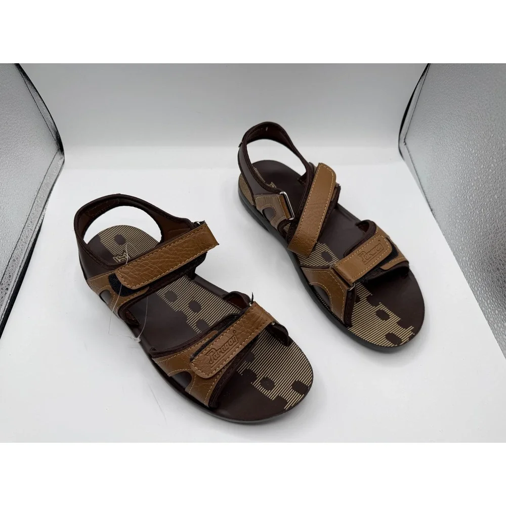 Paragon Tan Floater Sandals Mens 9 Brown Adjustable Strap Sporty Casual 8885 NEW